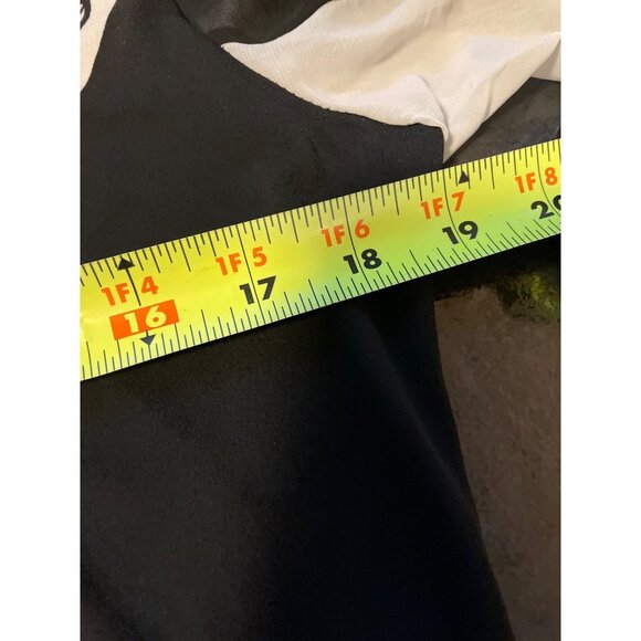 Style & Co Black White Blue Green Patterned V Neck Sheath Long Sleeve Dress Sz M - Picture 7 of 9